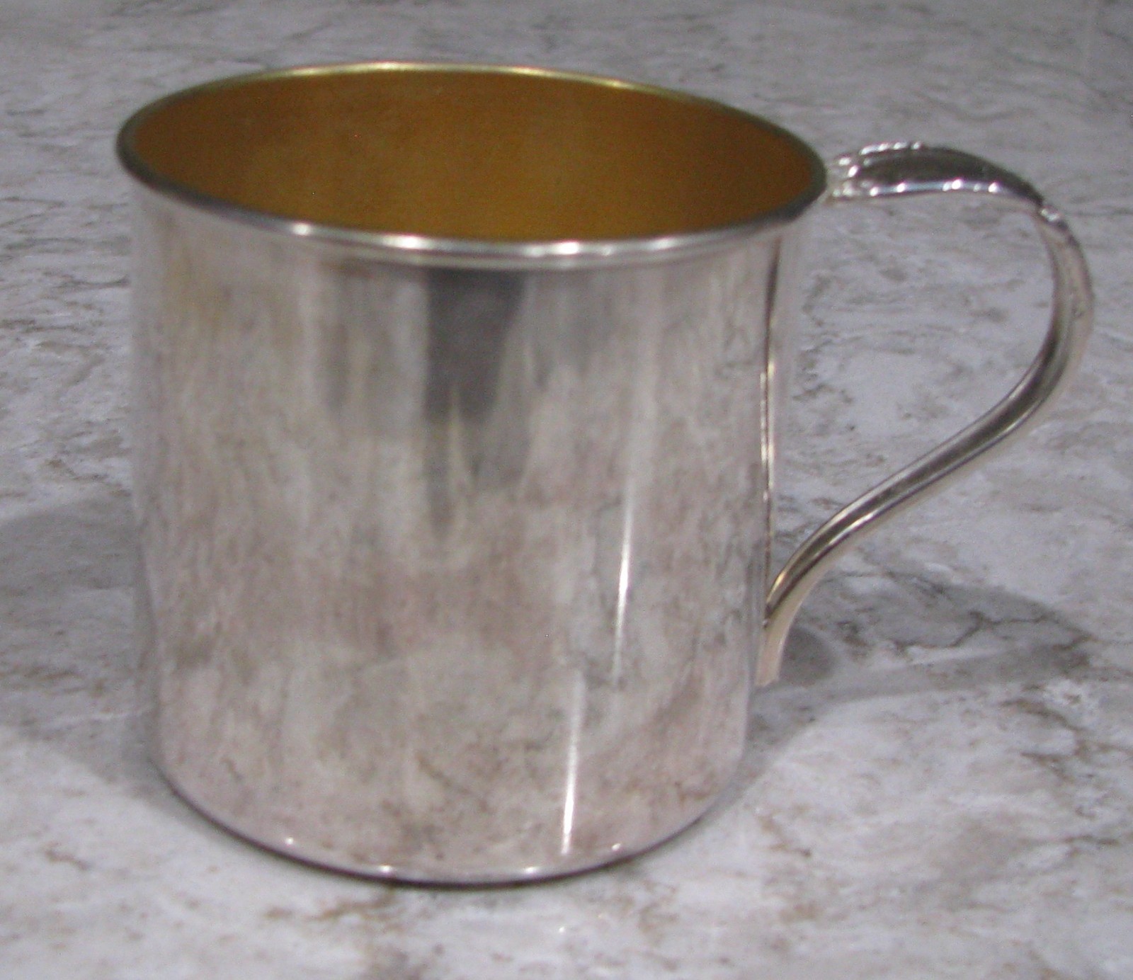 Oneida Enchantment Child's Silver & Gold Cup, 1881 Rogers, Christening Cup