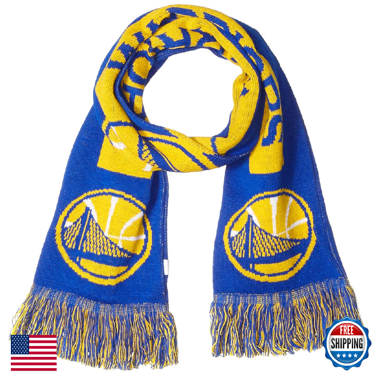 FOCO Golden State Warriors 2016 Big Logo Scarf NBA Basketball Fan Gear