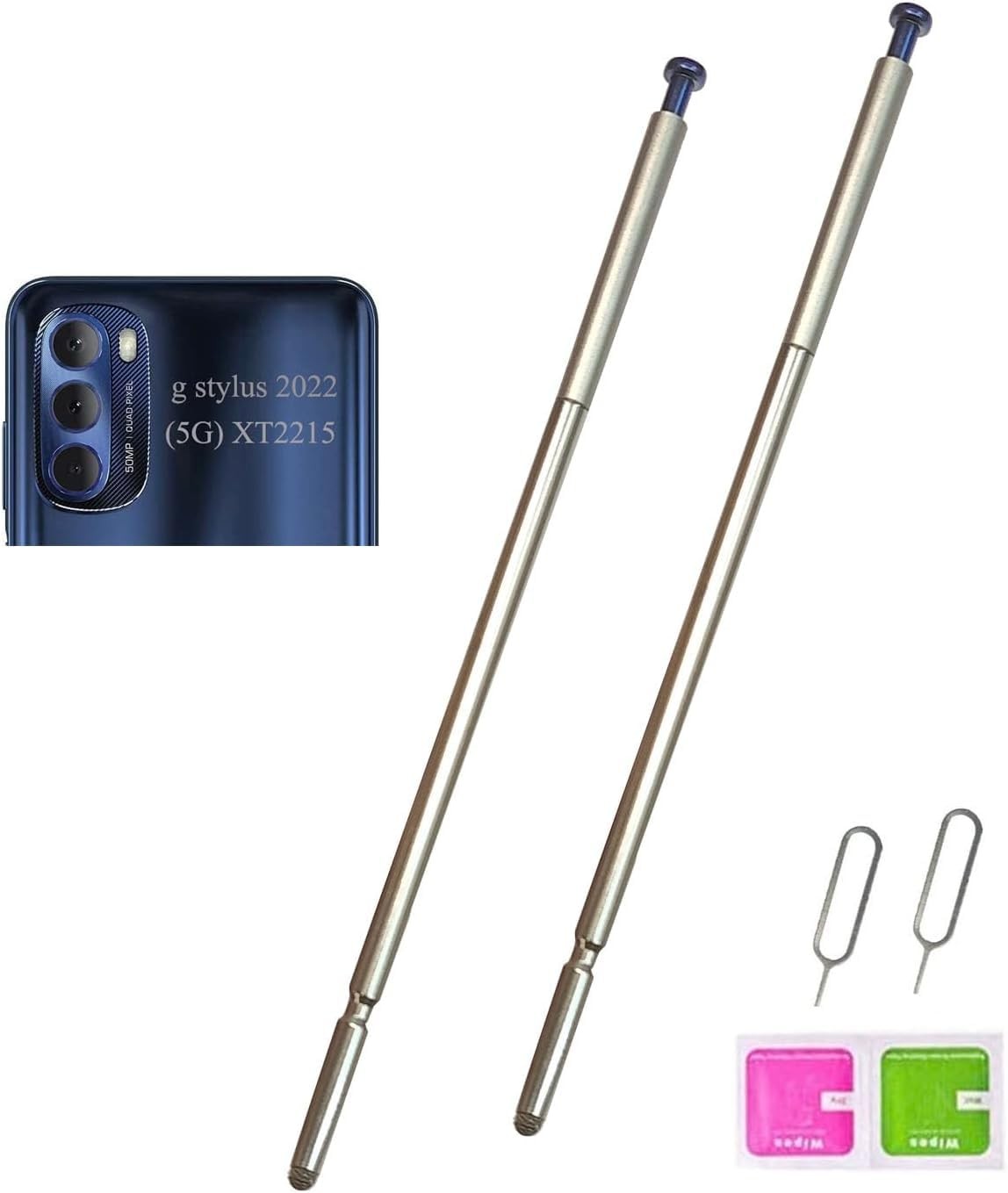 [2pcs Pen Pack] for Moto g Stylus (5G) 2022 Replacement s Twilight Blue