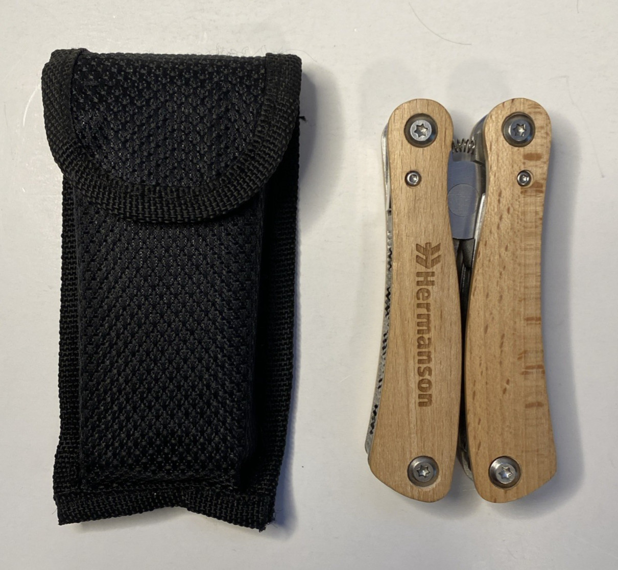Hermanson Folding Multi Tool Wood Handles w/ Nylon Sheath