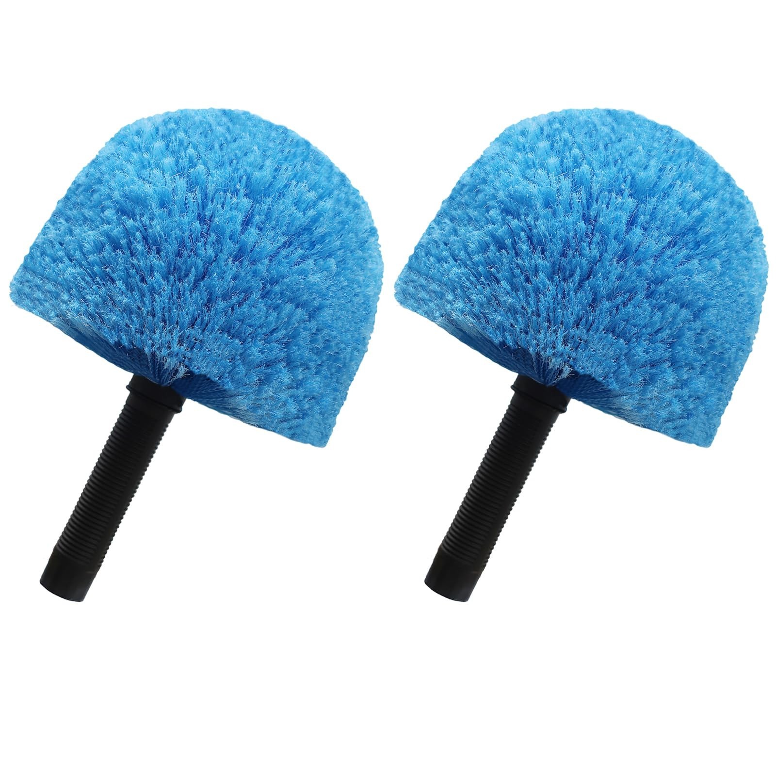 2 Pack Blue Twist-On Cobweb Duster Head Brush - Efficient Indoor & Outdoor Sp...
