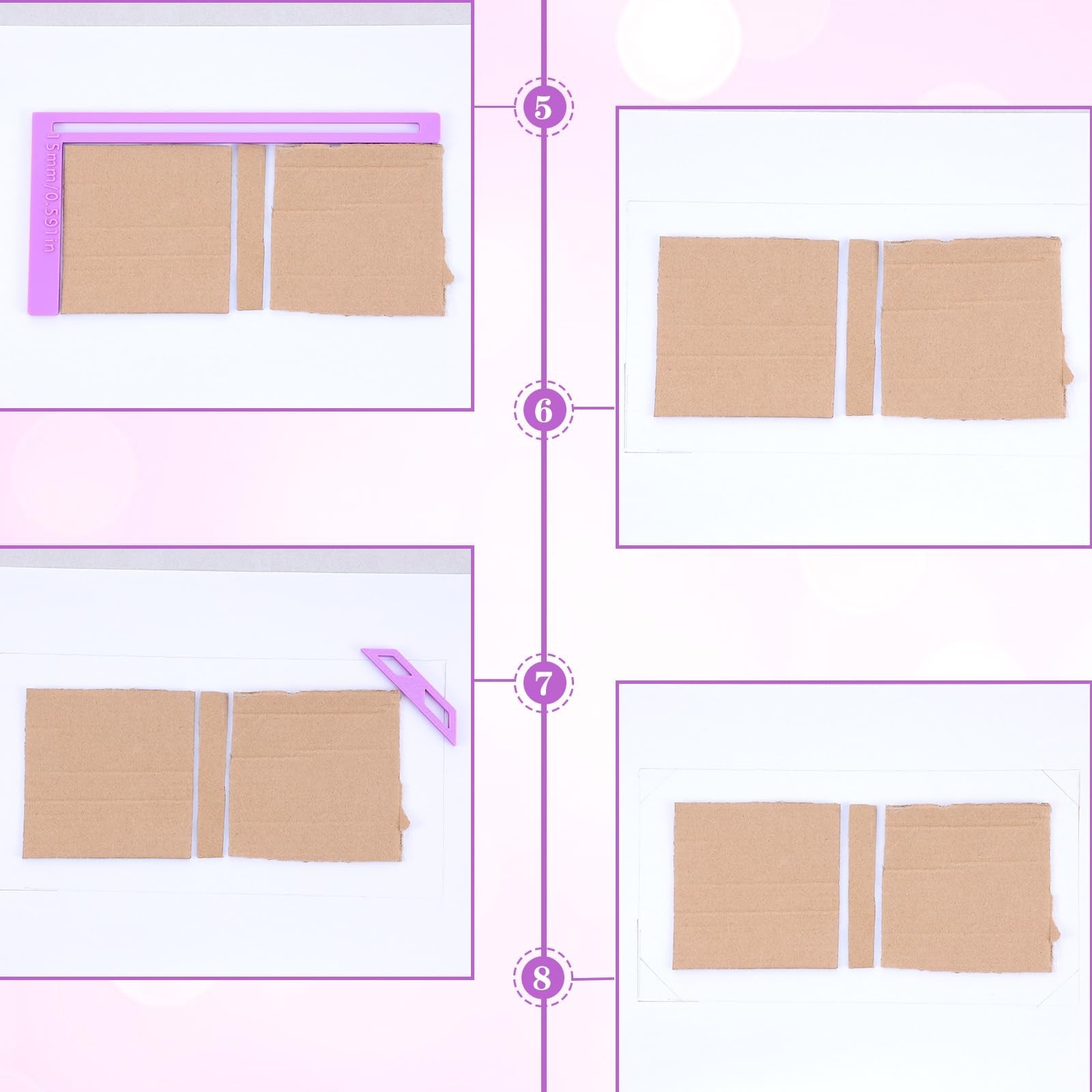 DOPENSPI 6 Pcs Bookbinding Tool Kit, Plastic Ruler Template Set | Scrapbookin...