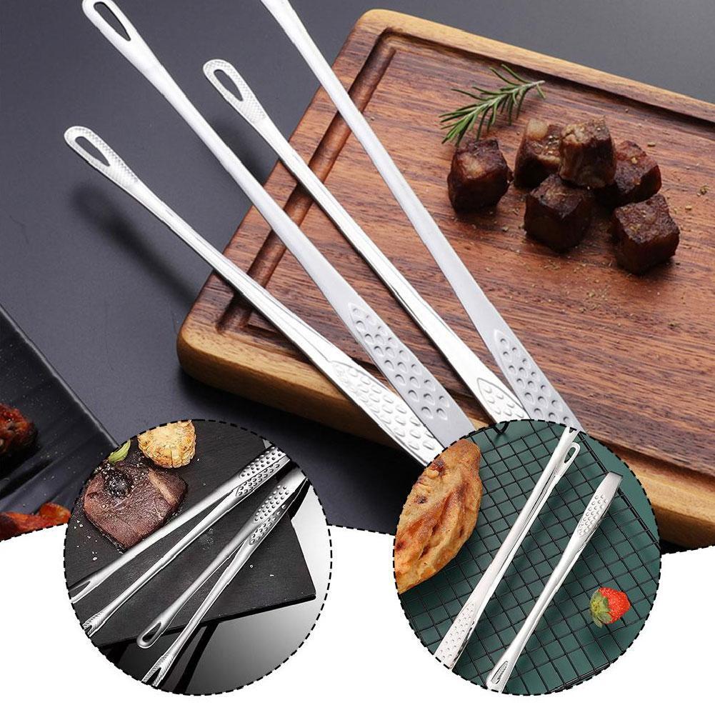 Barbecue Clip Stainless Steel Food Cooking Tweezers Extended Barbecue Tongs F1A6