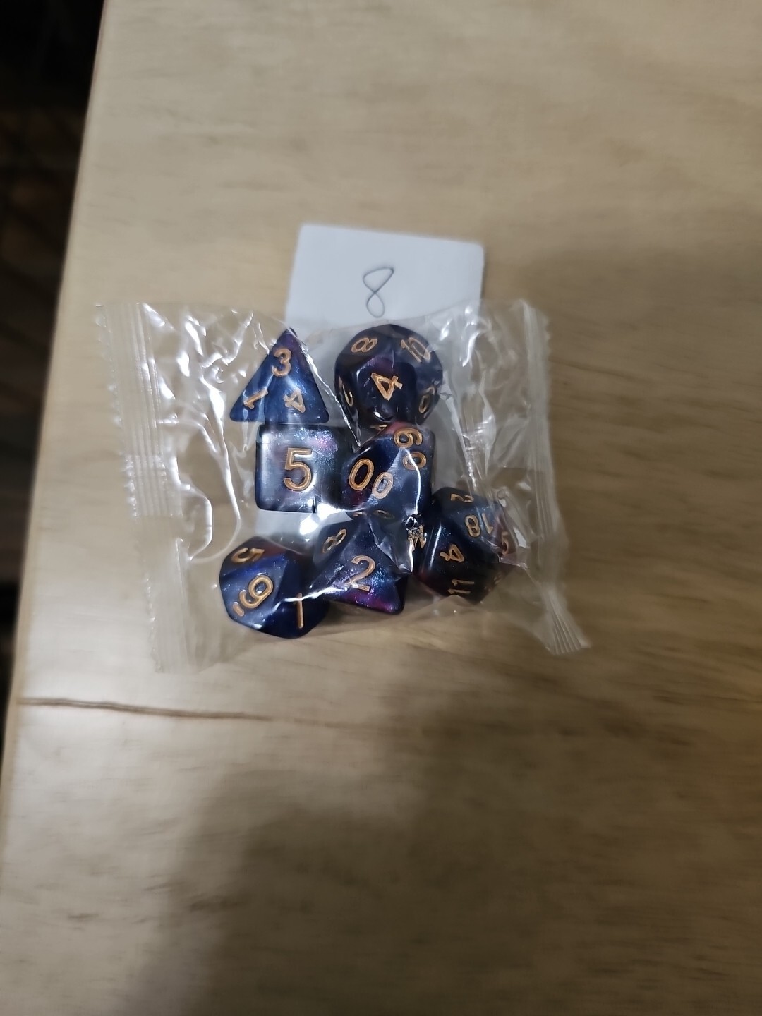 7pcs Polyhedral Dice Set - Assorted Colors - D4 through D20 - DnD