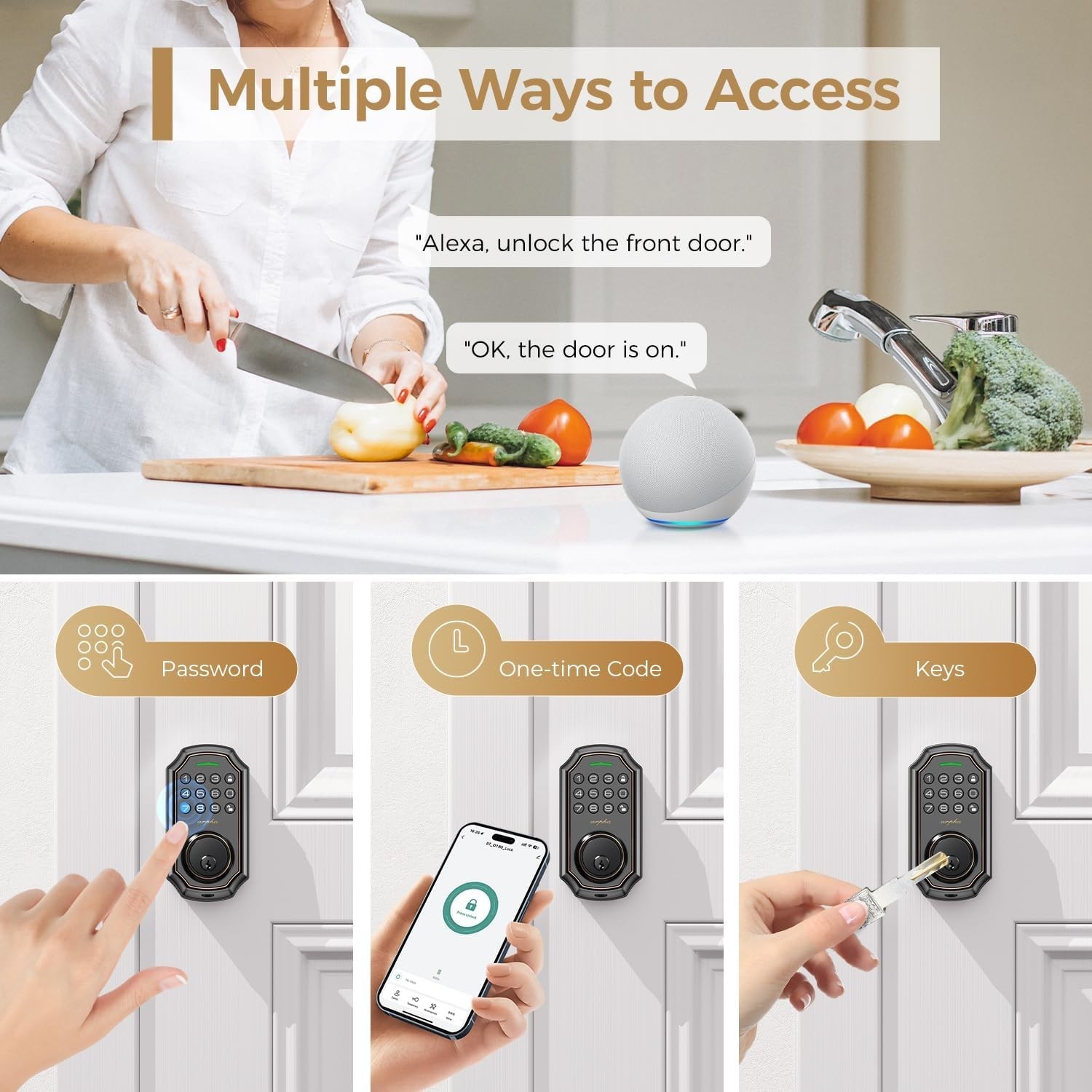 ARPHA Wi-fi Smart Keypad Lock--Black