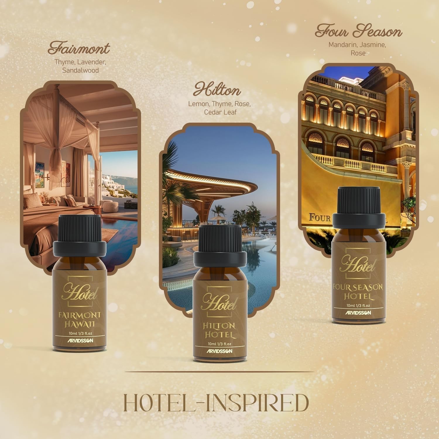 Hotel Diffuser Oils Gift Set - Hotel Essential Oils for Diffuser, Luxury Frag...