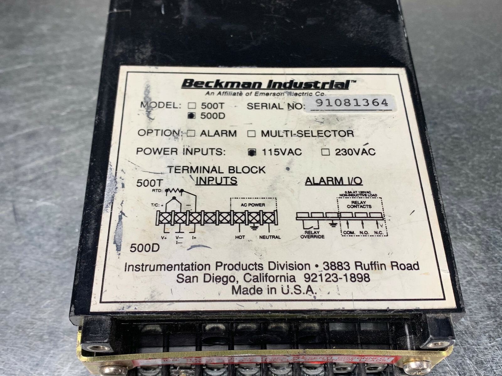 Beckman 500D Temperature Controller 500 Series