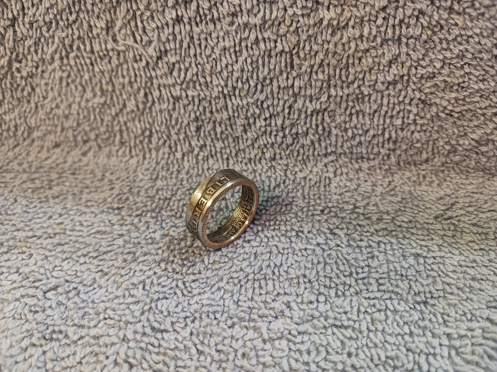 1985 Washington Quarters, coin ring, size 6