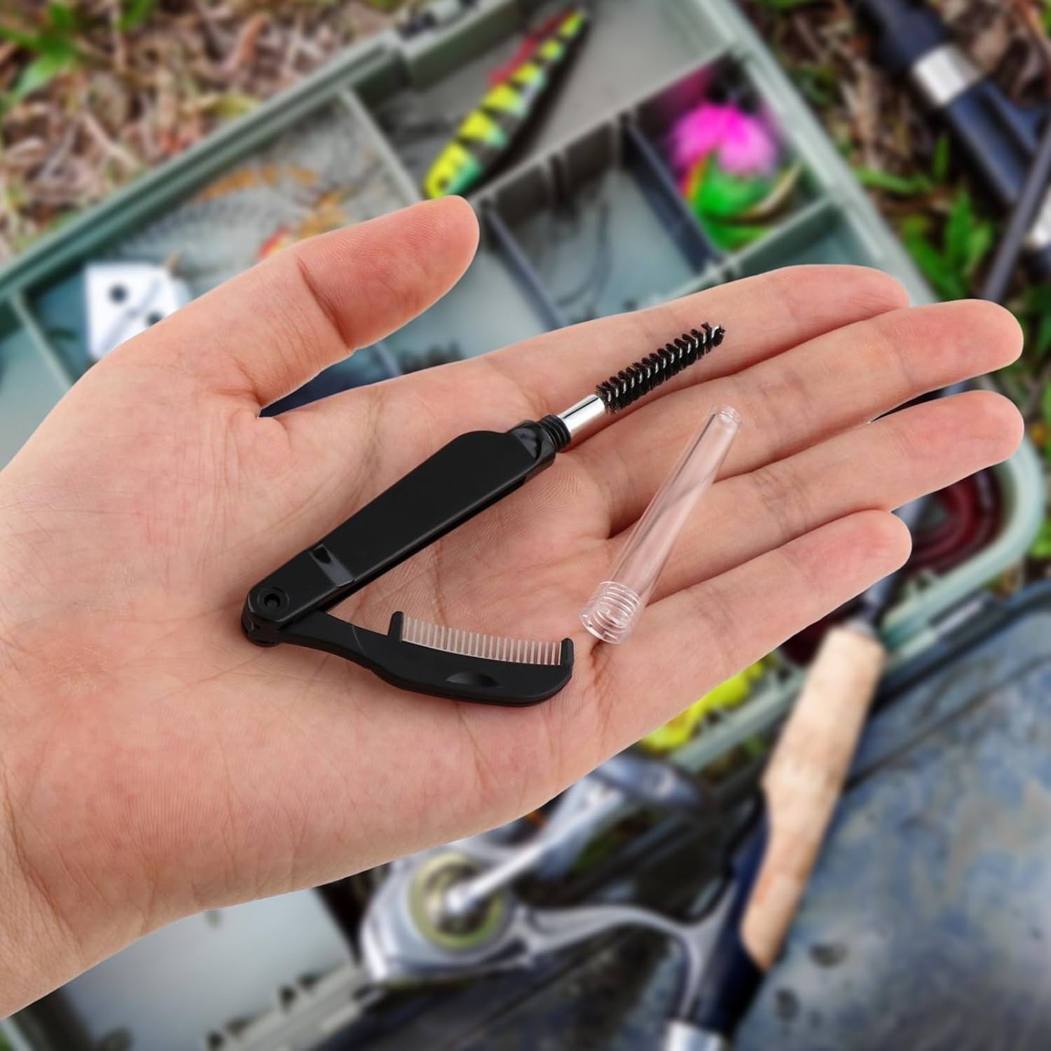 Foldable Fly Tying Tool with Nylon Brush & Steel Comb - Portable Lure Maker
