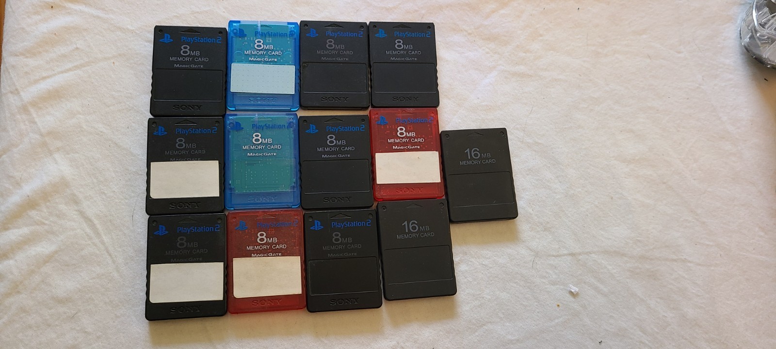 13 Playstation 2 PS2 Video Game 11 8MB and 2 16MB Memory Cards All OEM