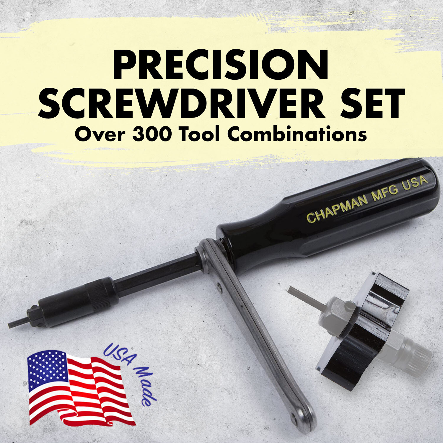 Chapman MFG Master Kit 5575 64 Part Screwdriver Set Mini Ratchet USA MADE