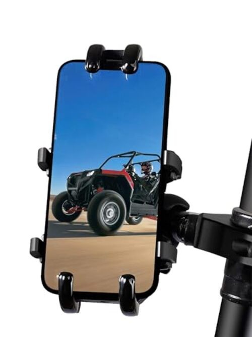 UTV Phone Holder, Aluminum Alloy Heavy Duty Cell Phone Mount for UTV/SXS,360°