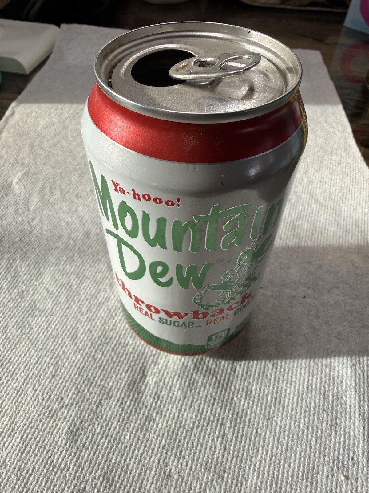 Mountain Dew Throwback Empty 12oz Soda 🥤 Can (2017)