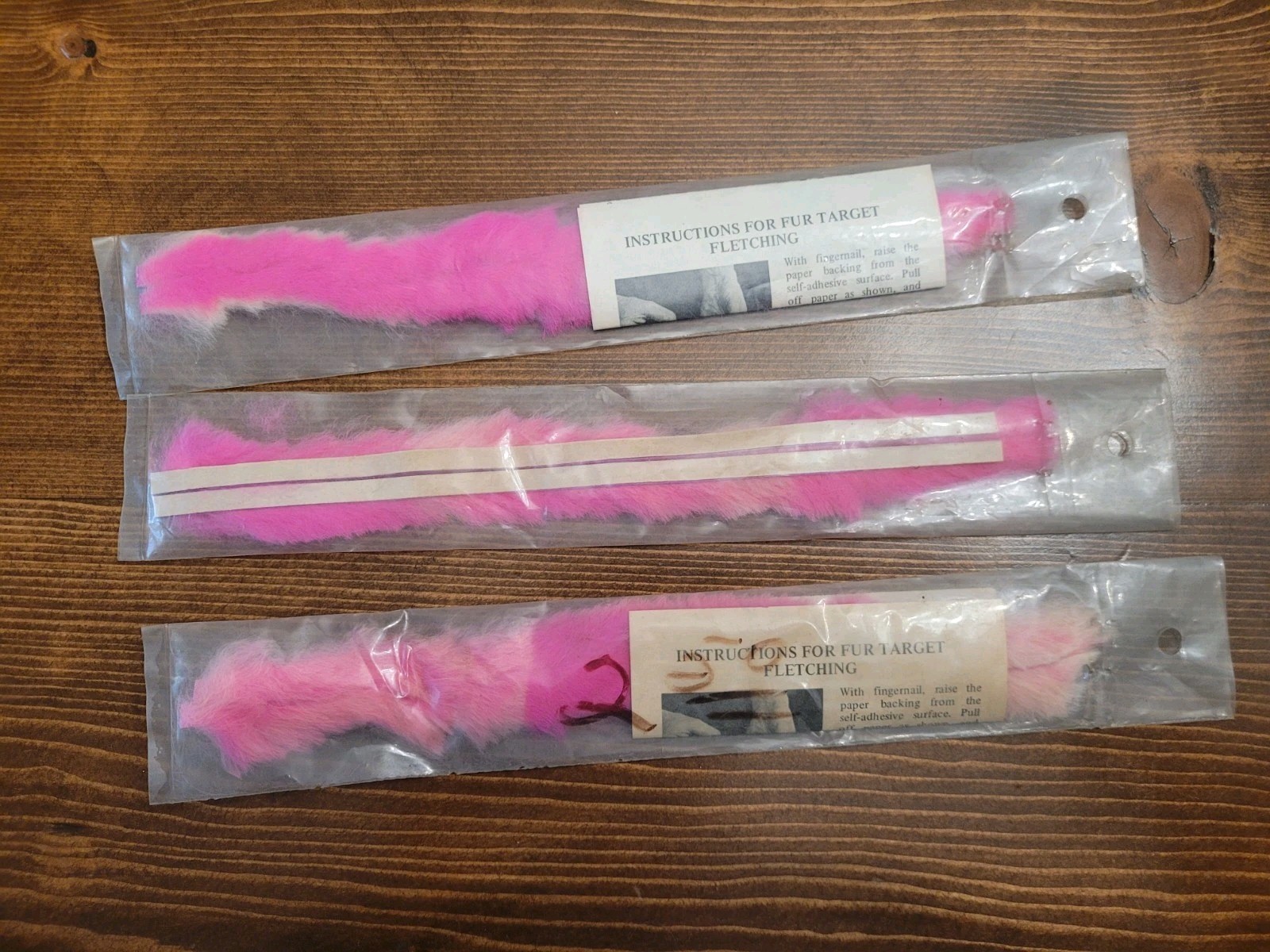 Vintage (3) Sweetland Archery Fur Tracers Fur Target Fletching Bright Pink