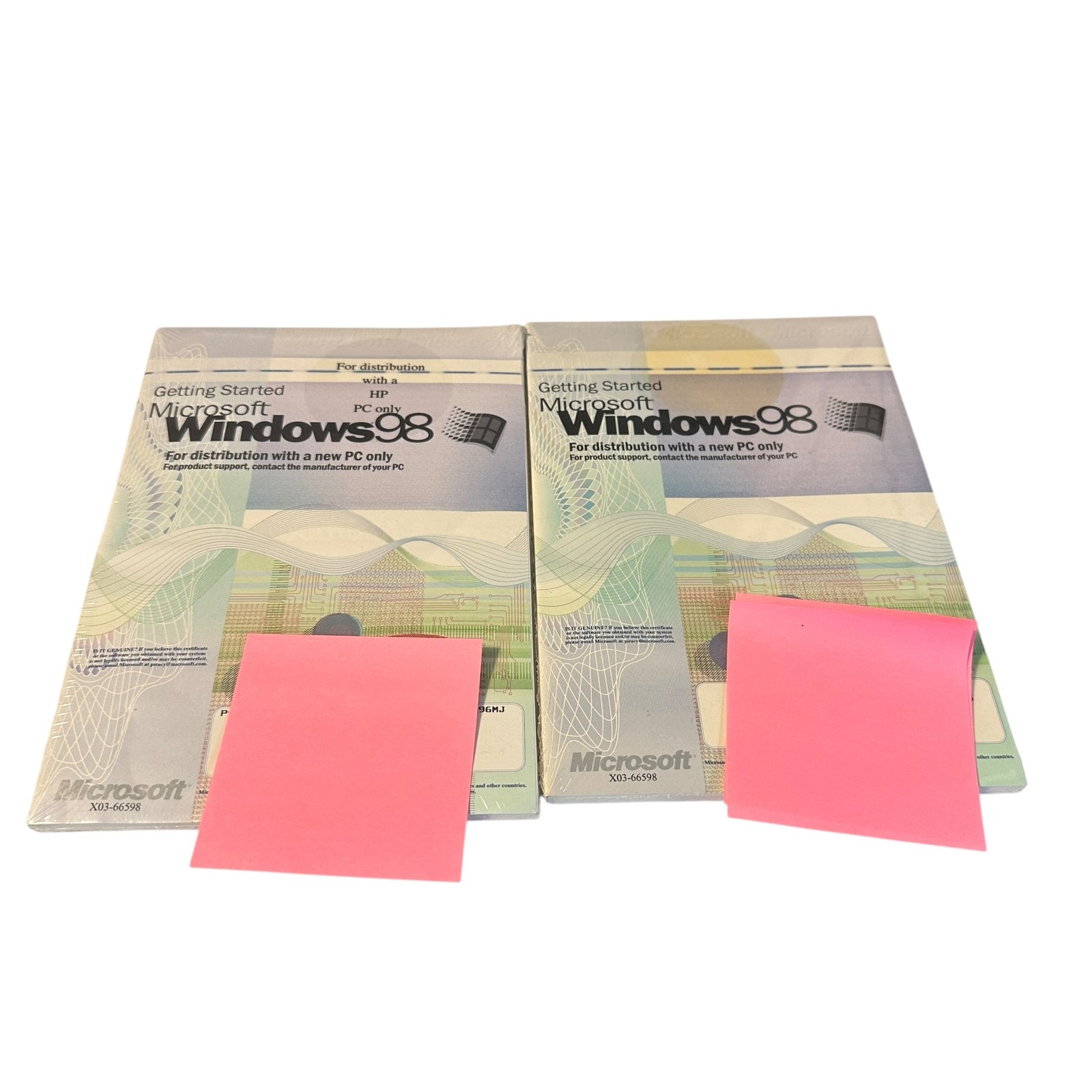 Lot of (2) Vintage Microsoft Windows 98 Getting Started With Product Key NO CD