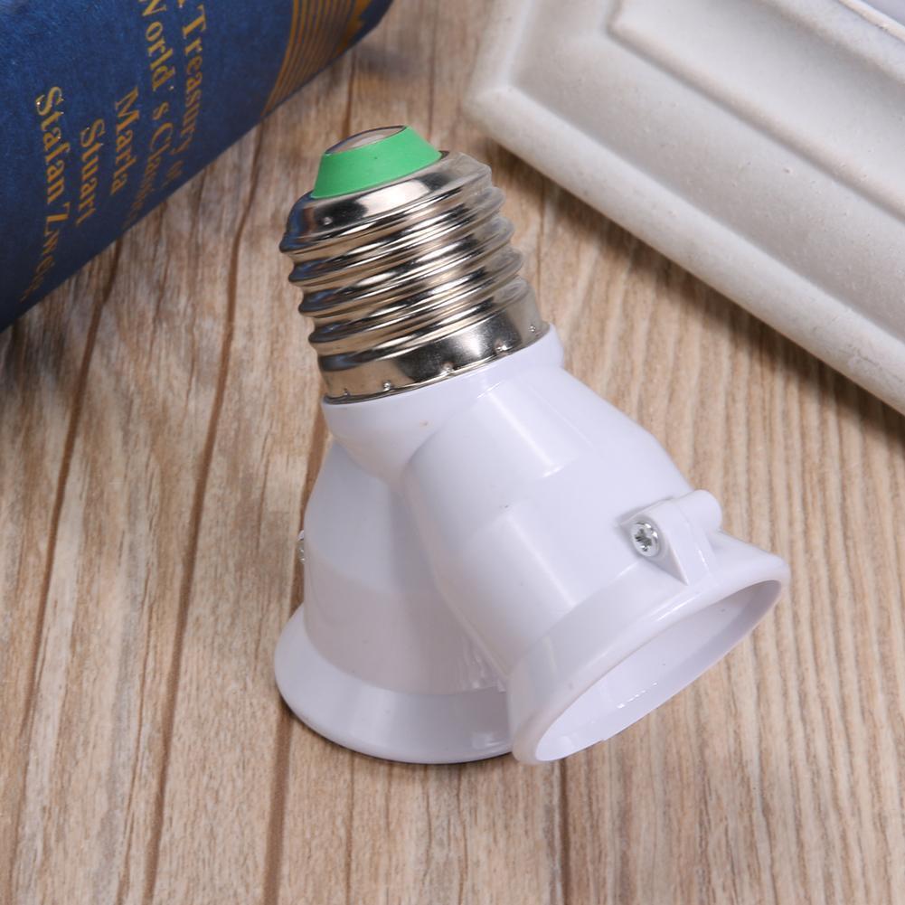 2 in 1 E27 Lamp Socket Splitter Adapter Light Double Y Bulb Base Stand Holder 2X