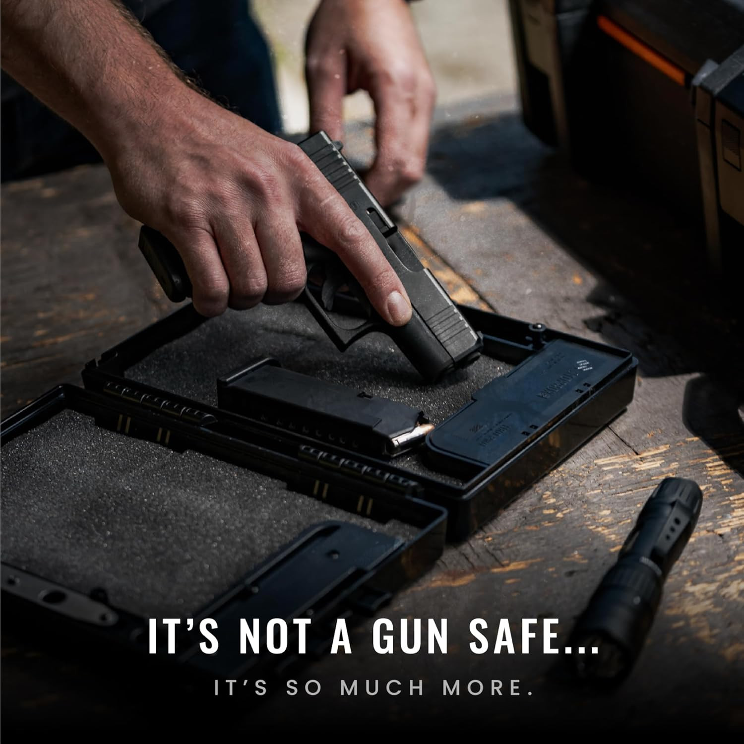 STOPBOX Gun Safe Alternative - Tactical Handgun Storage, Instant Access Portable