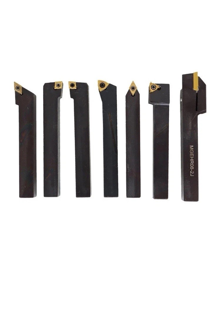 7PC Carbide Indexable Turning Tool 1/2" Lathe Tool Bit Set Thread Insert Holder