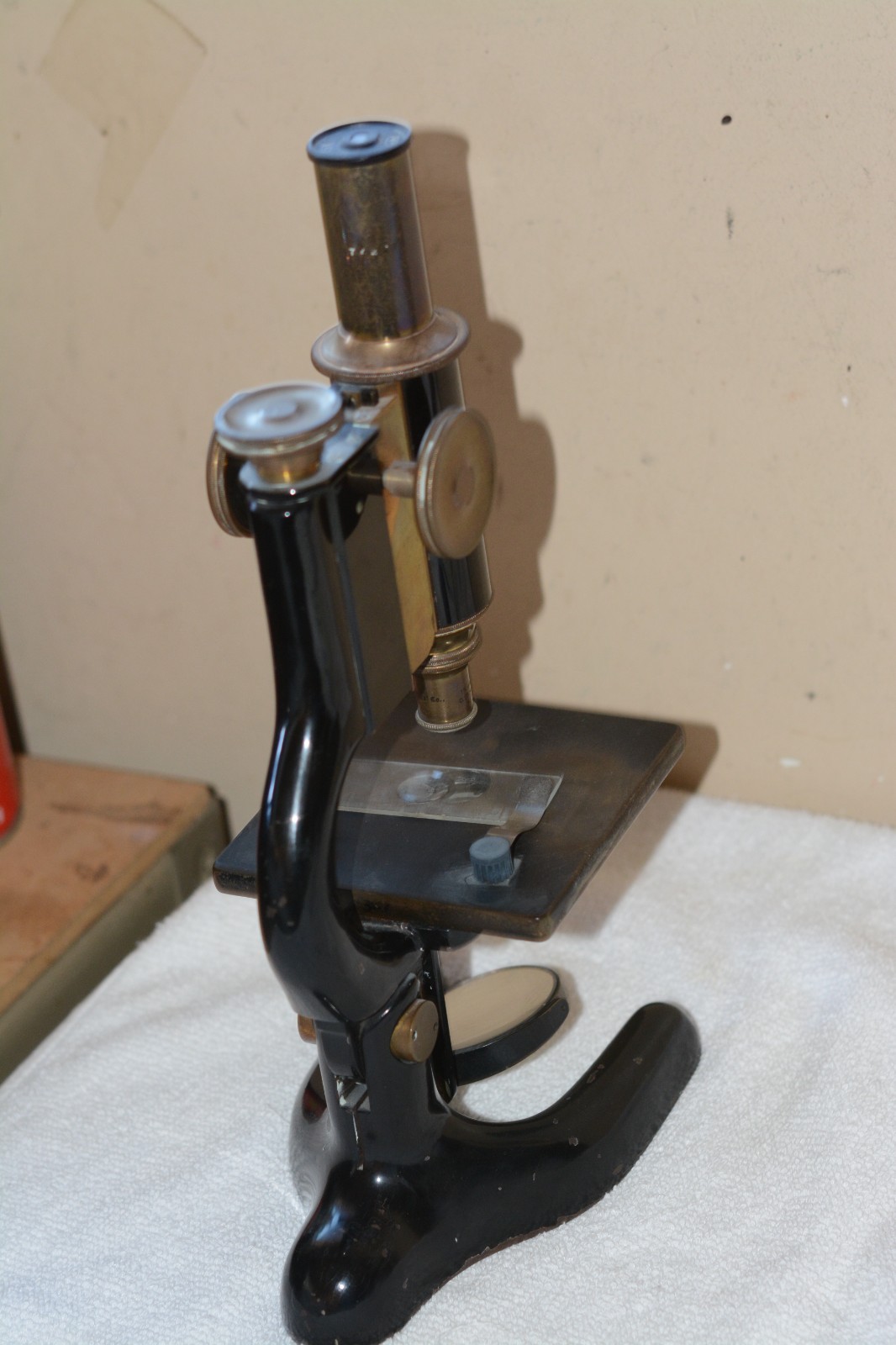 Microscopes. Antique. Bausch Lomb mirror microscope