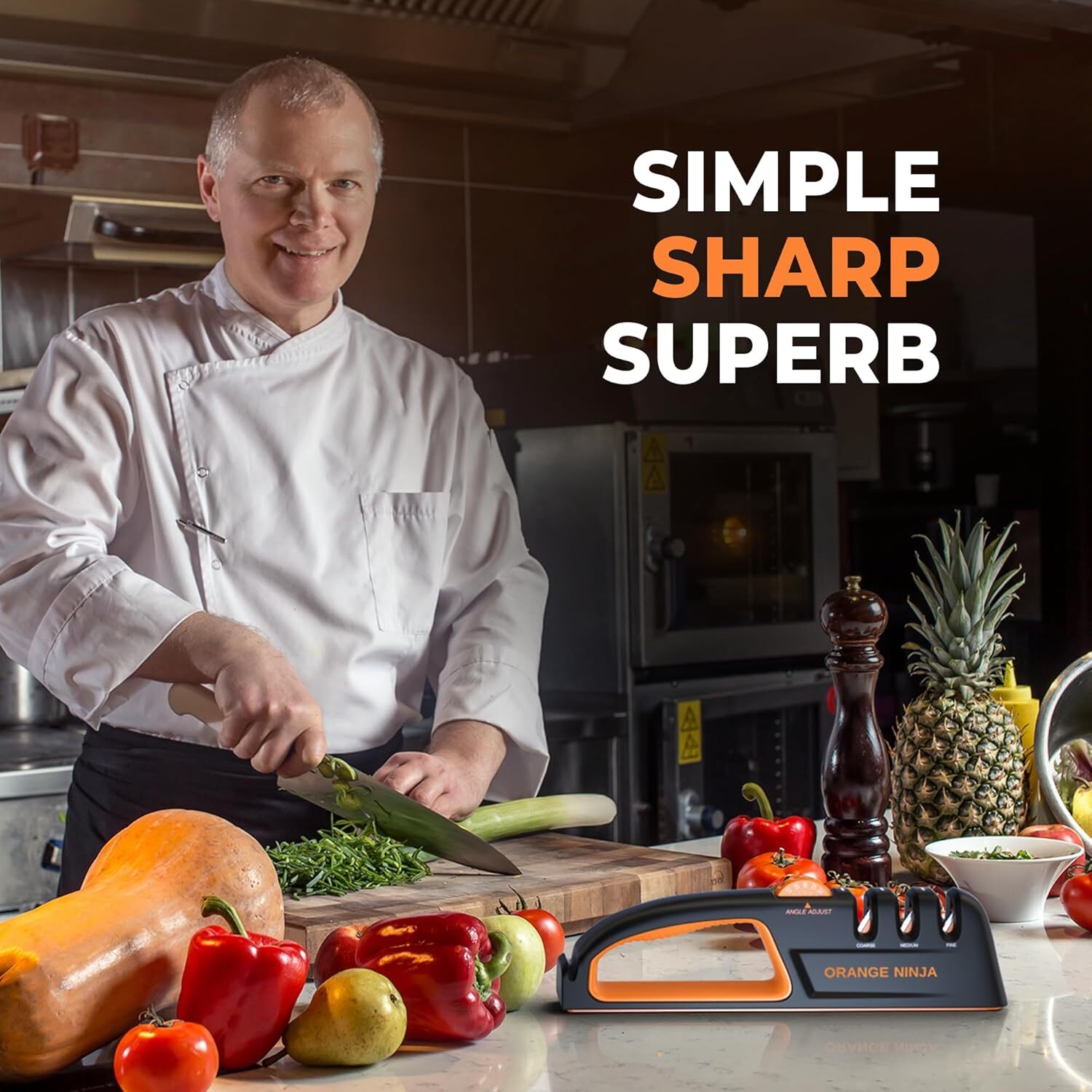Knife Sharpener - 5 Adjustable Sharpening Angles - Handheld and Sharpener