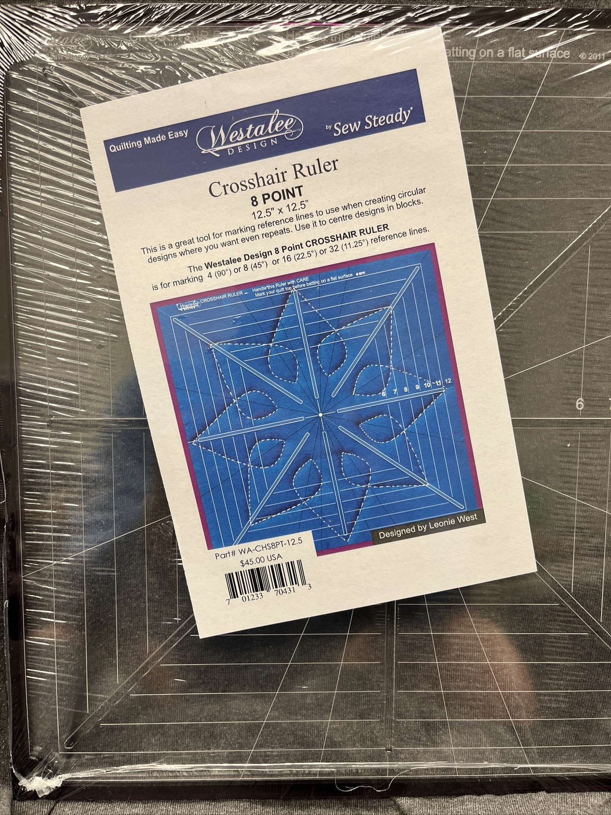 Westalee Design Ultimate Crosshair Ruler 12.5" x 12.5" 