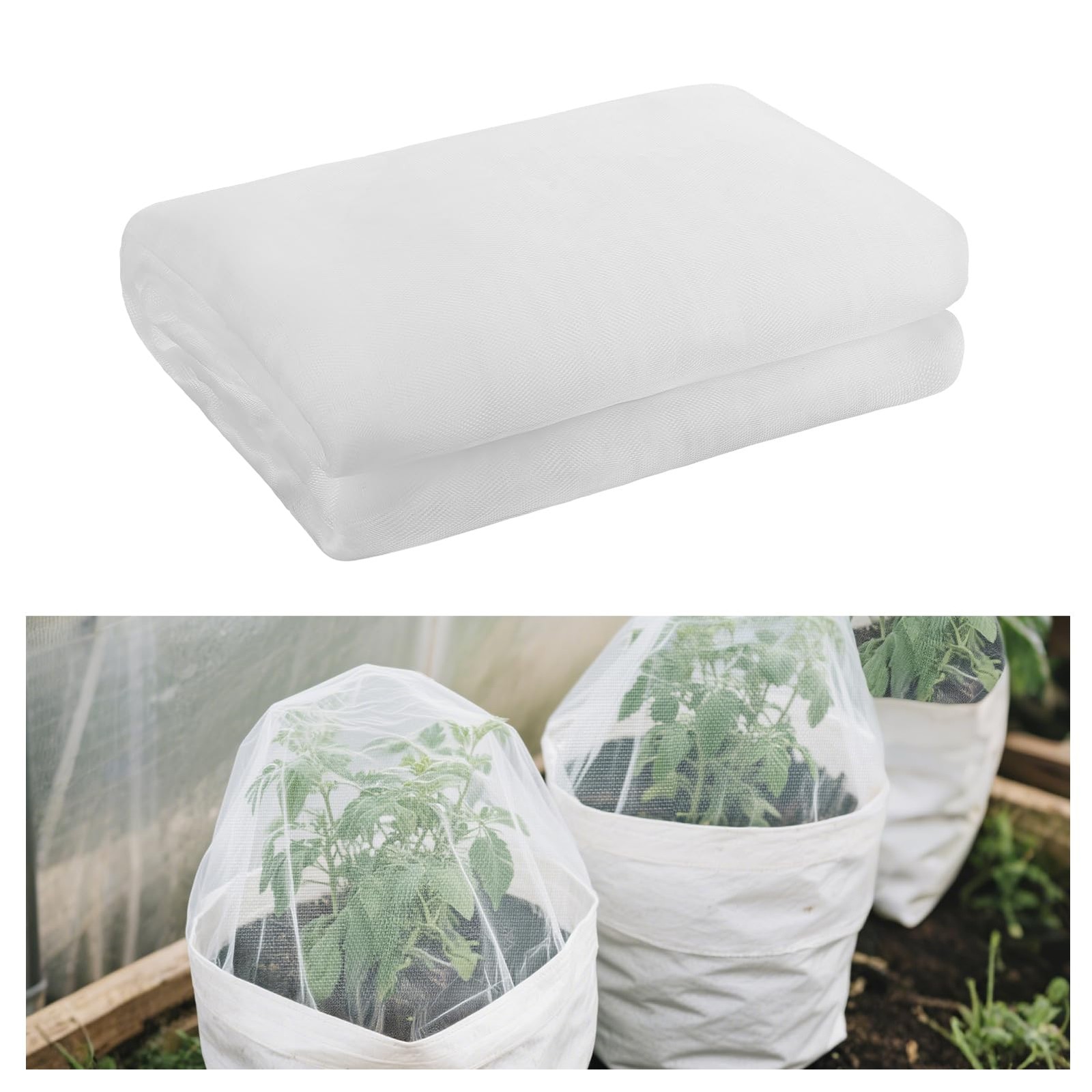 4x10ft Garden Netting - Ultra Fine Mesh Plant Covers to Keep 4 x 10 ft, White