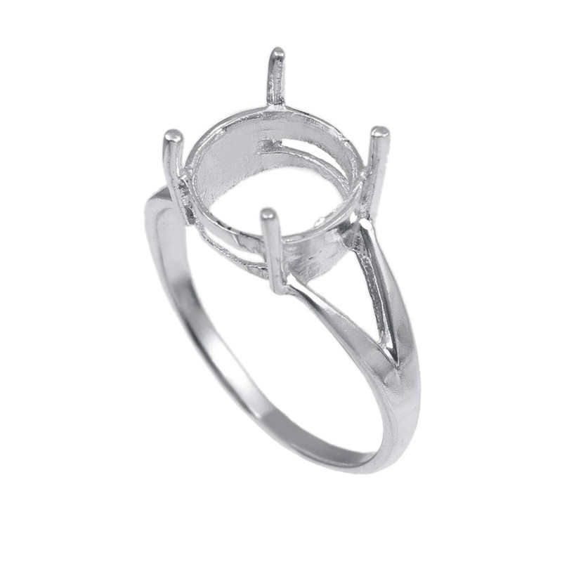 Semi Mount Ring Stone Setting Size 6X6 MM Round Shape 925 Sterling Silver Ring