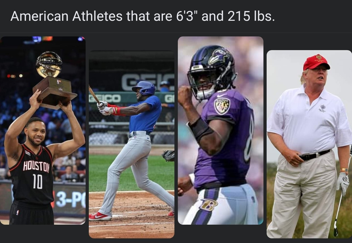 TRUMP "6'3" AND 215 LBS ATHLETES" HUMOROUS FRIDGE MAGNET 5" X 3.5"
