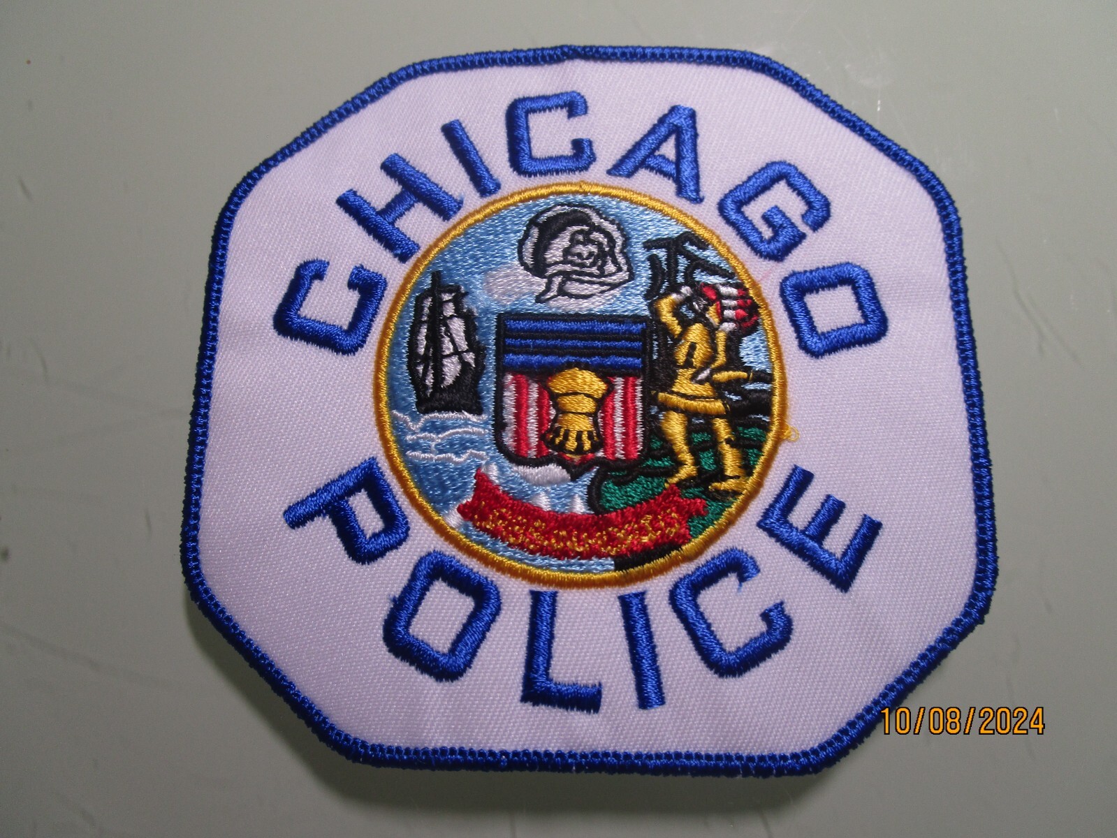 Chicago Police blue background  Illinois IL Police Patch FULL SIZE 4 INCHES