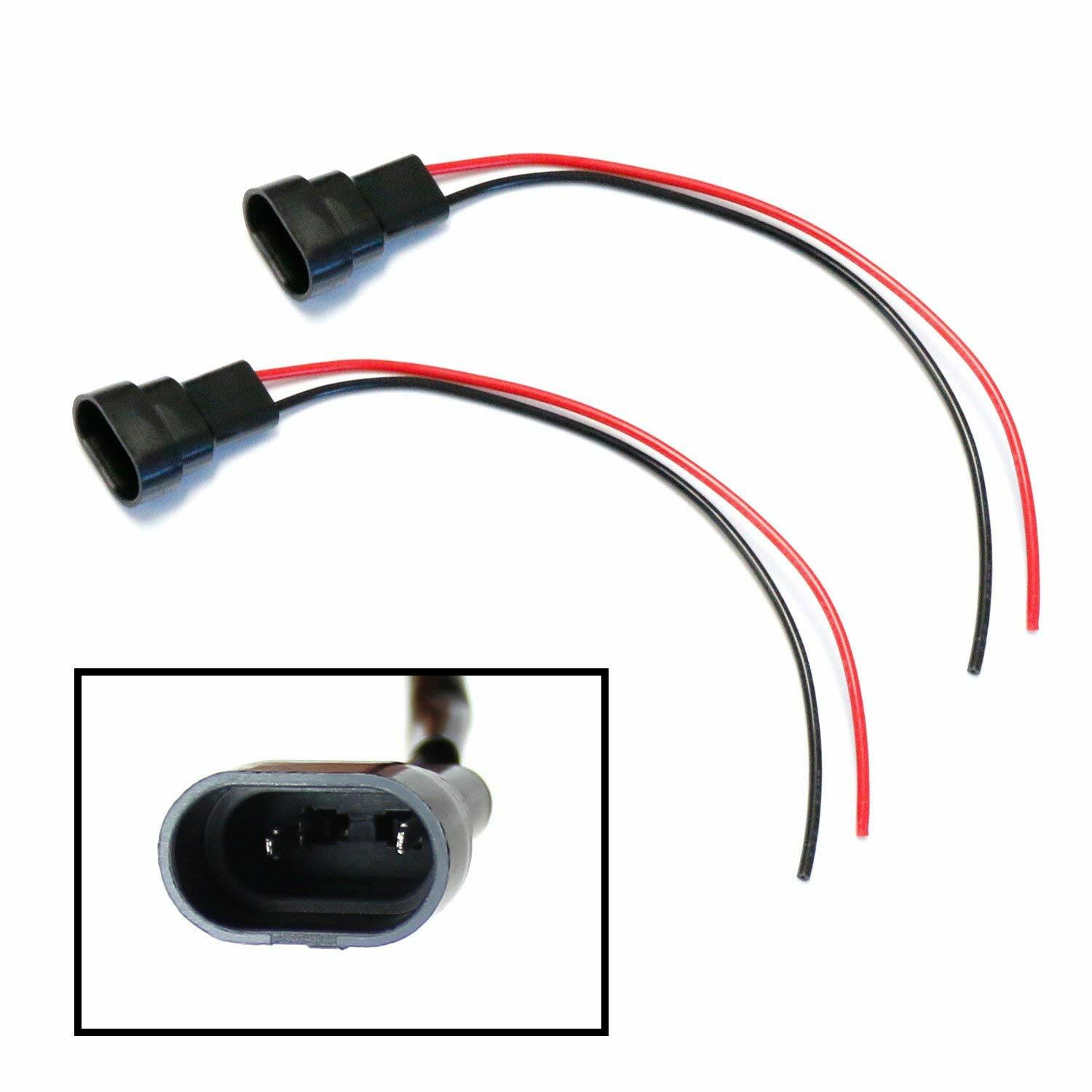 Wire Pigtail Male 9012 HIR2 Two Harness Head Light Replacement Bulb Socket Plug