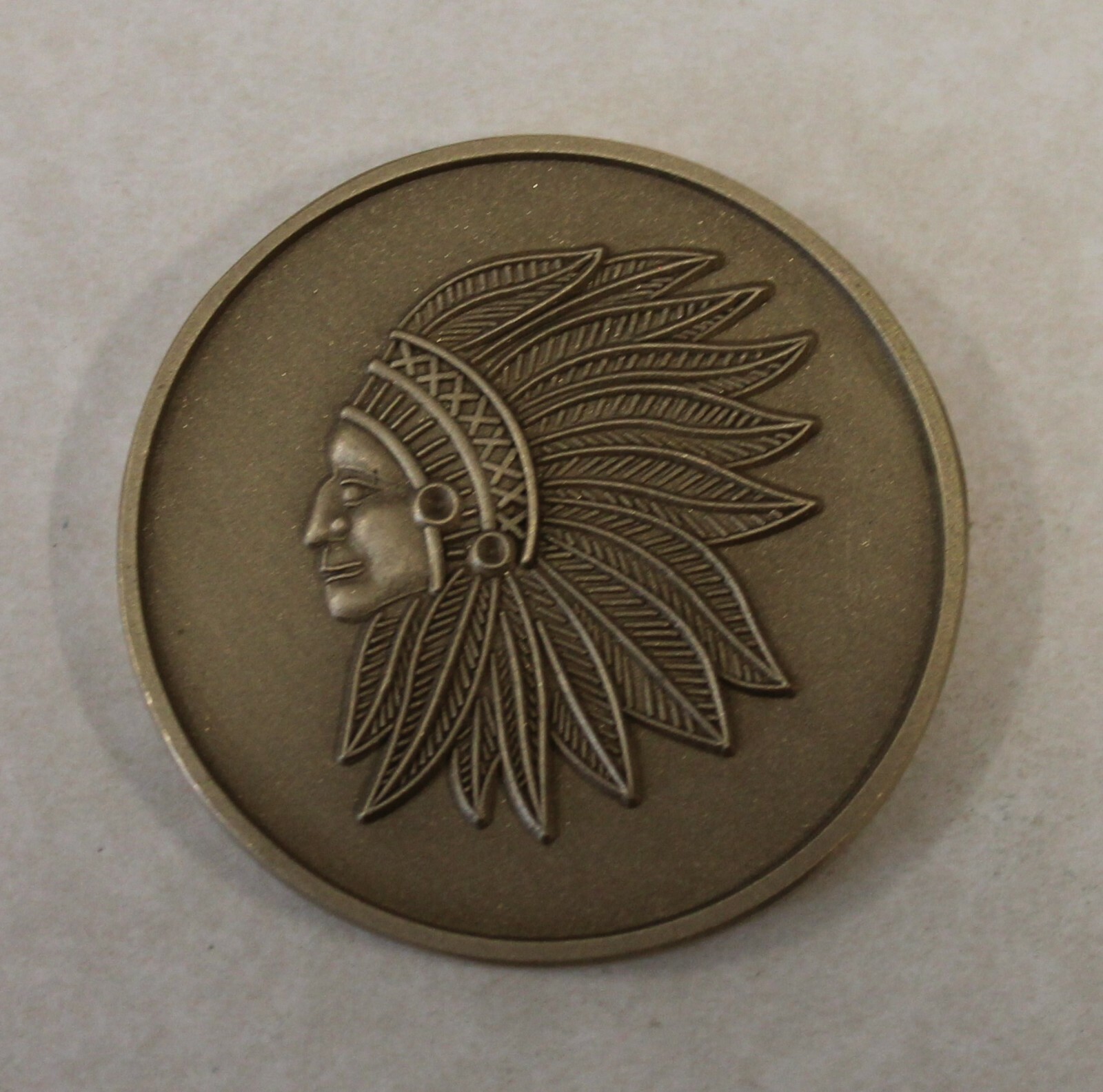 Chief / CMSgt Antique Bronze Air Force Challenge Coin / Current Chevron