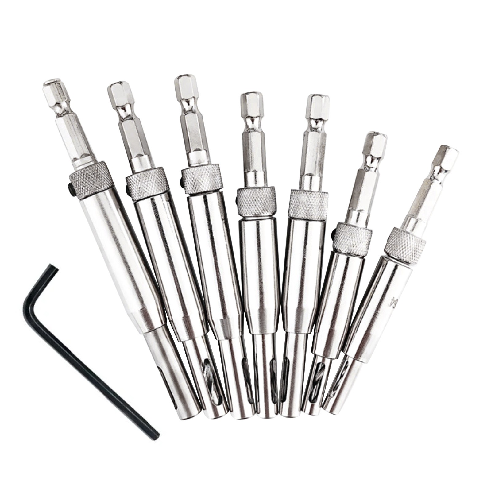1/4in Hex Self Centering Hinge Hardware Drill Bit Set With Unique Design