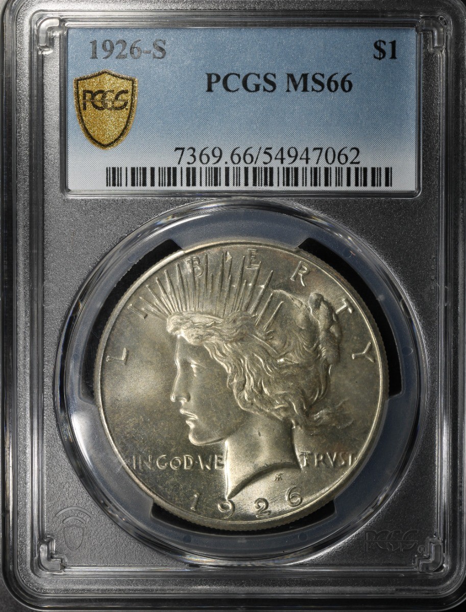 1926-S $1 Peace Dollar PCGS MS66