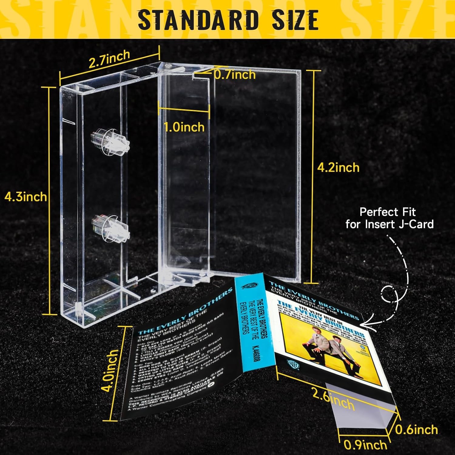 100-Pack Audio Cassette Storage Cases - Clear Plastic Cassette Tape Cases - A...