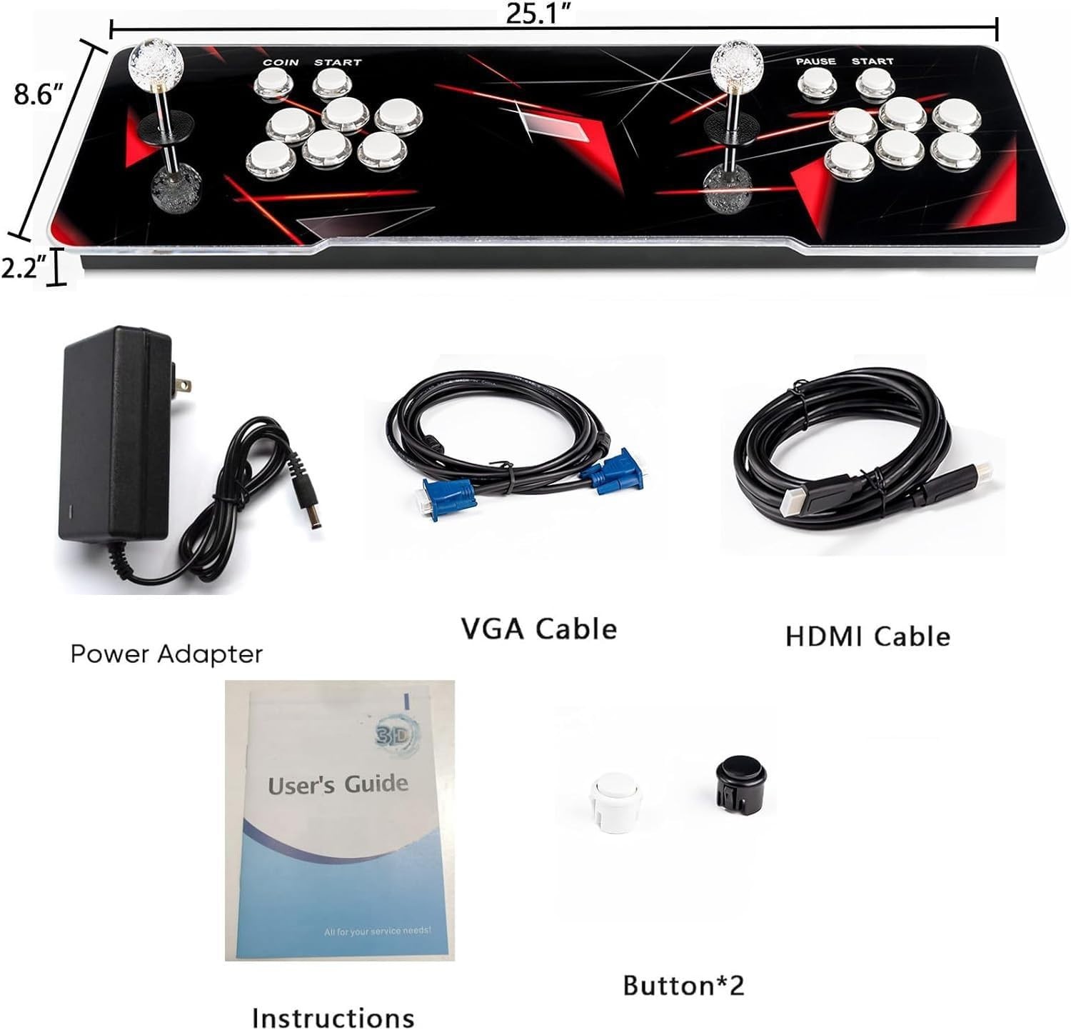 35000 Games in 1: Retro Pandoras Box Arcade Console for 2-4 Players, 3D Support