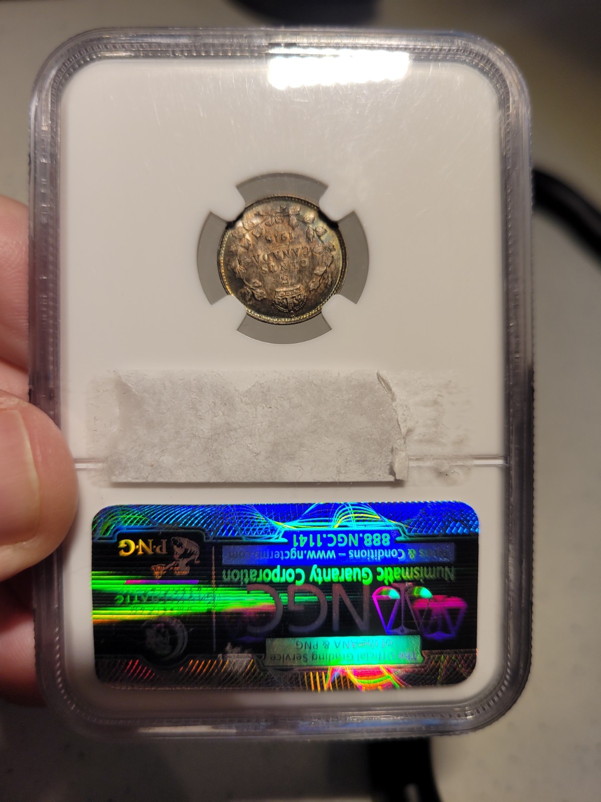 1918 Canada 5 Cents NGC AU58