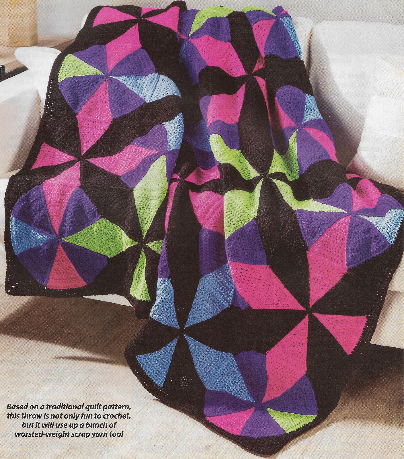 Kaleidoscope Afghan crochet pattern instructions