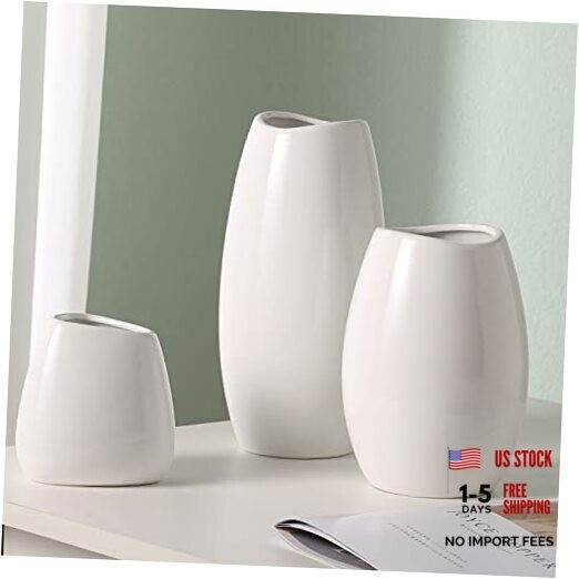 Vases Set of 3 White Ceramic Vase Home Decorations for Living Room Table Vases