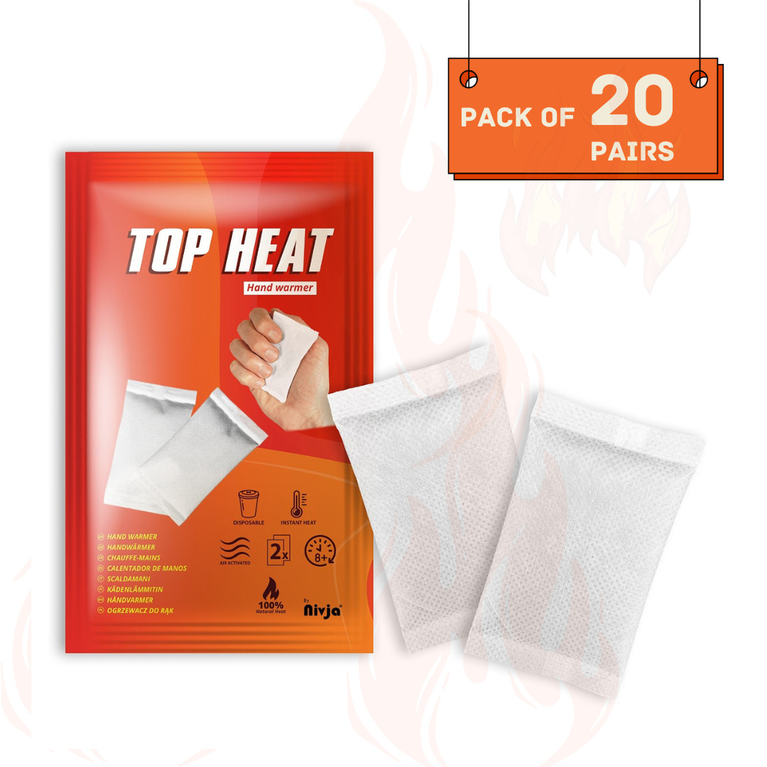 20 Pairs of Top Heat Hand Warmers - 8+ Hours Warm Hands - Hand Heat Pads(40 PCS)