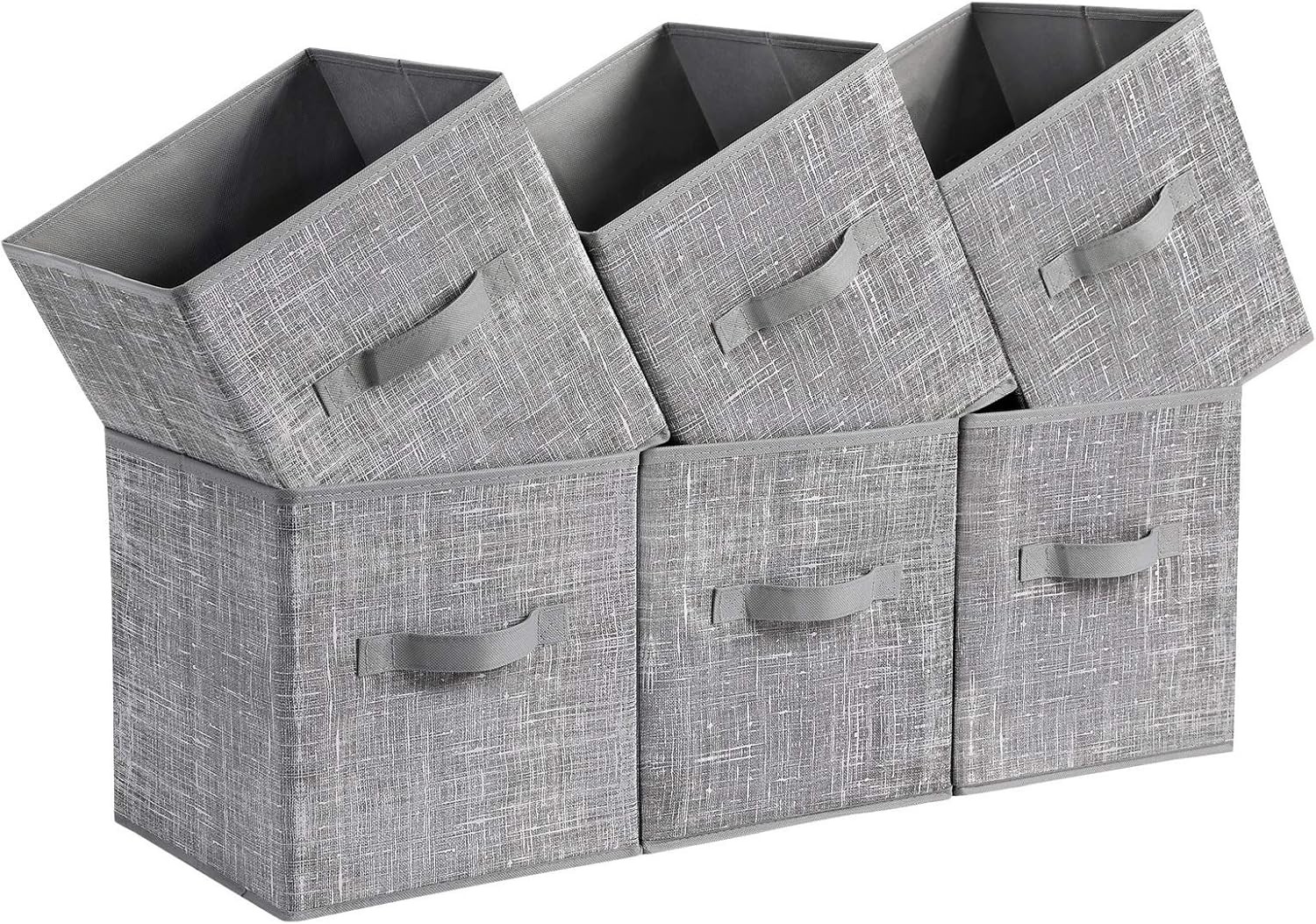 Storage Cubes 11-Inch Non-Woven Fabric Bins W/ Double Handles Set of 6 Closet