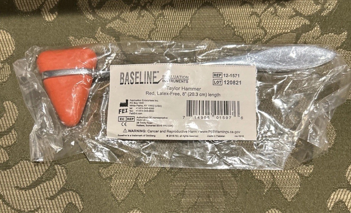 Baseline Taylor Percussion Hammer Red Latex Free Box of 25 8”