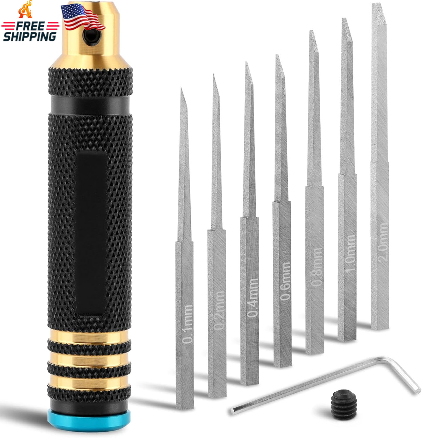 7 in 1 Model Scriber with 7 Blades Resin Carved Scribe Line Cutting Tool Chisel