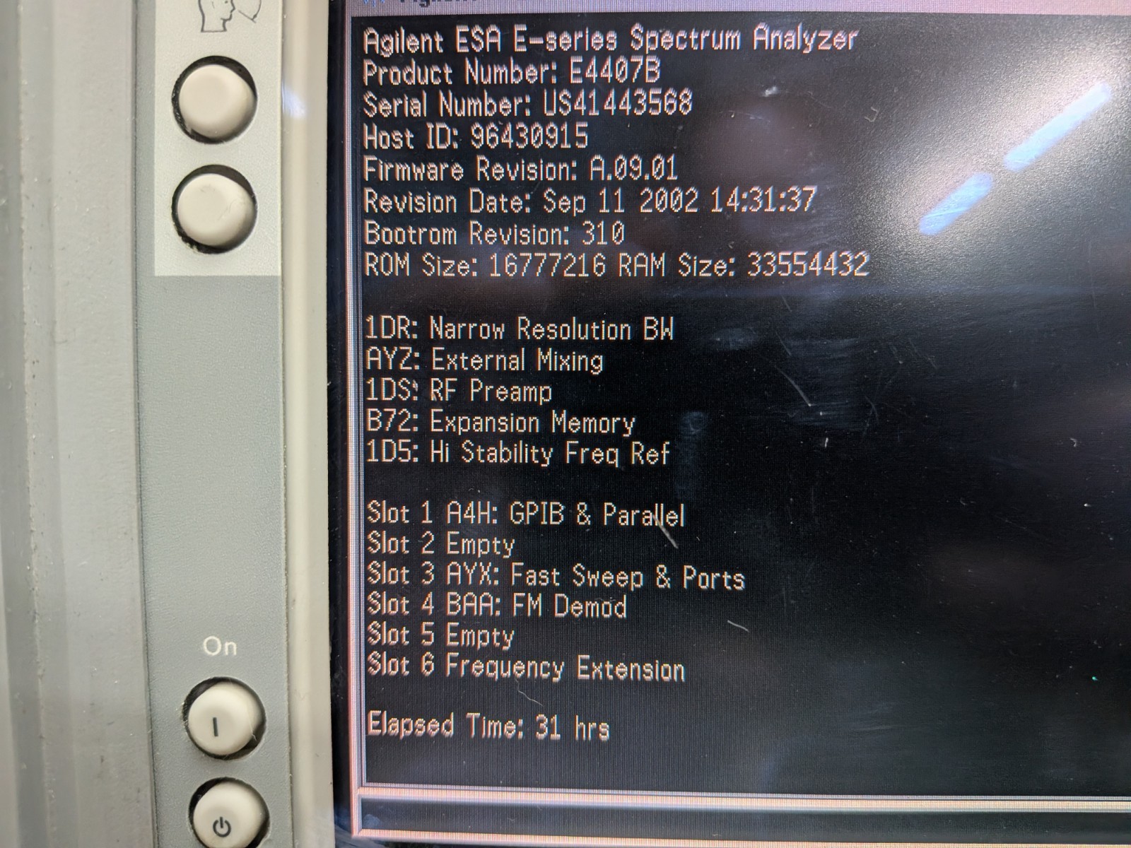 Agilent HP Keysight E4407B Spectrum Analyzer 27 GHz Loaded NFA Noise Figure 219
