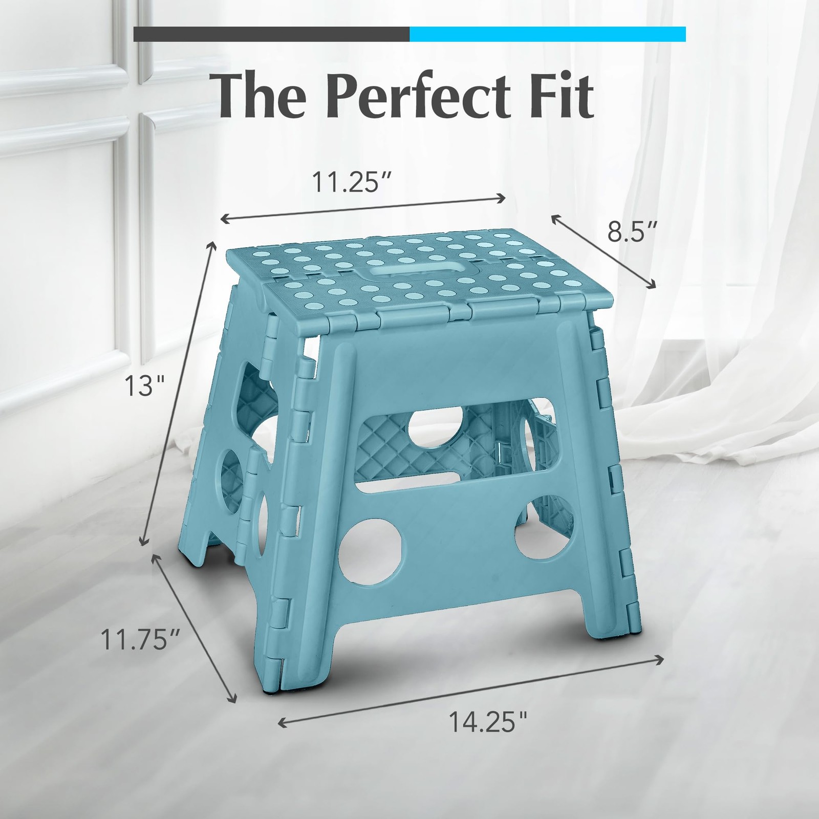 Folding Lightweight Step Stool - Sturdy Enough to Adults - Opens Easy with Fl...