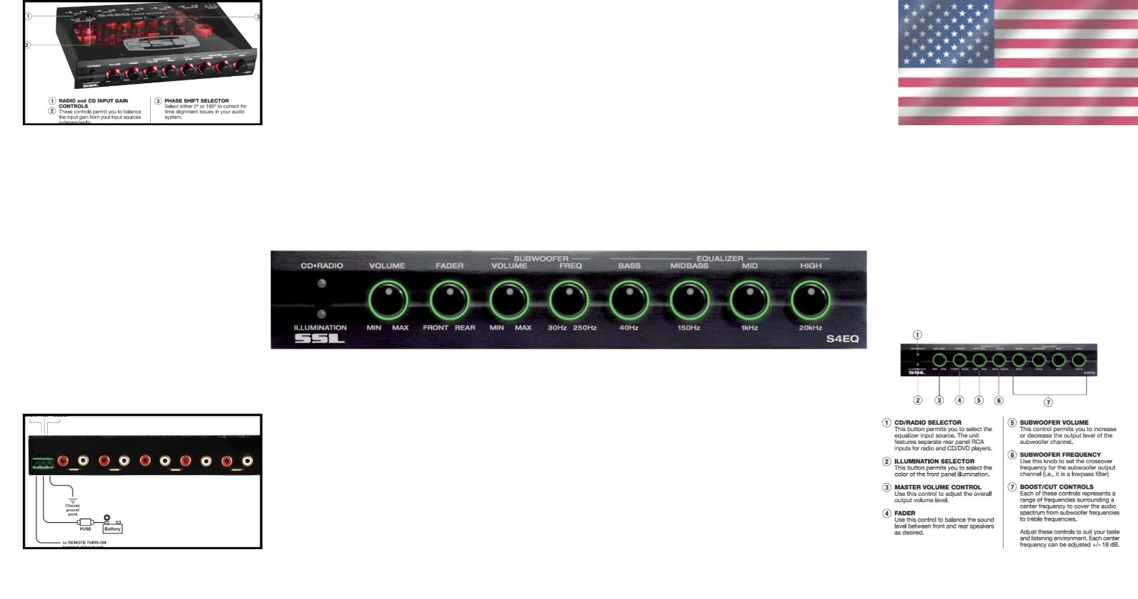 Compact 4 Band Pre-Amp Equalizer with Advanced Controls for Upgraded Car Audio
