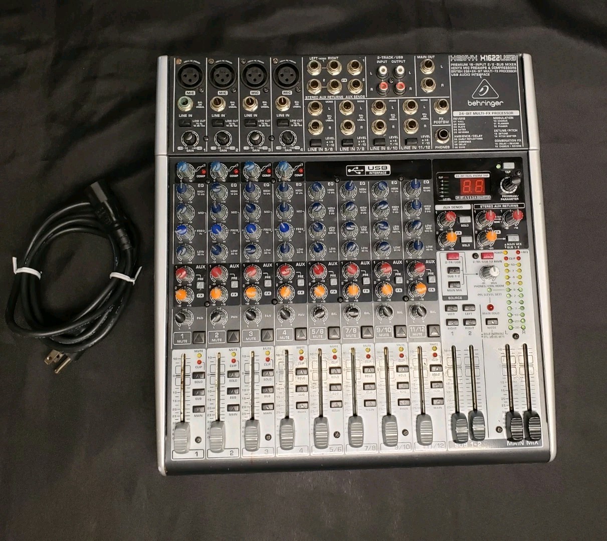 Read Tested Behringer Xenyx X1622USB Multi-FX Processor USB Audio Interface