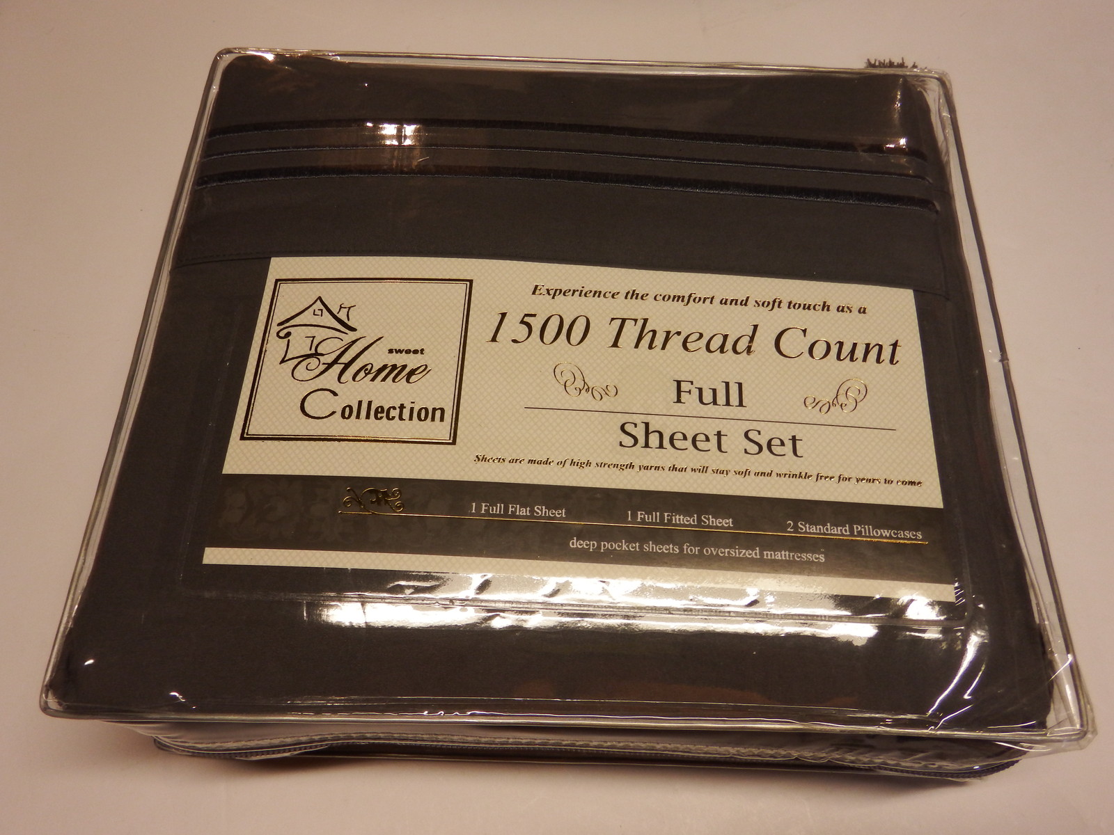 Sweet Home Collection 1500 Supreme Collection Full Set, Charcoal Stone Grey, New