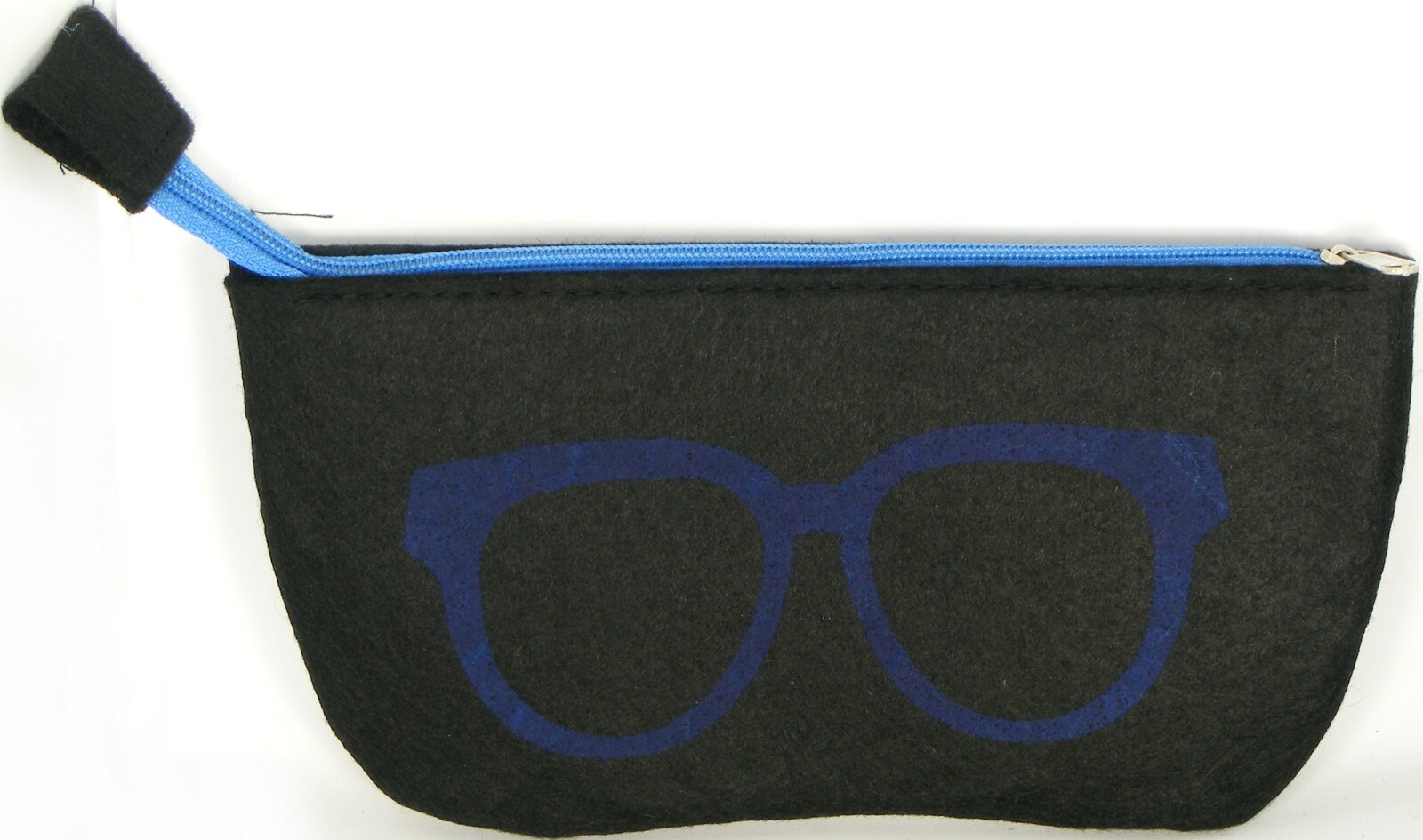 NEW Soft Strong Felt BLACK /BLUE Case with Zipper for all Sunglasses /Eyeglasses