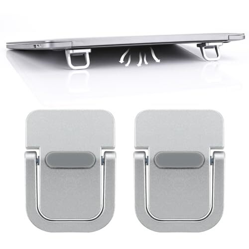 Giantree 2 Pcs Mini Computer Keyboard Stand for Desk, Portable Keyboard Silver
