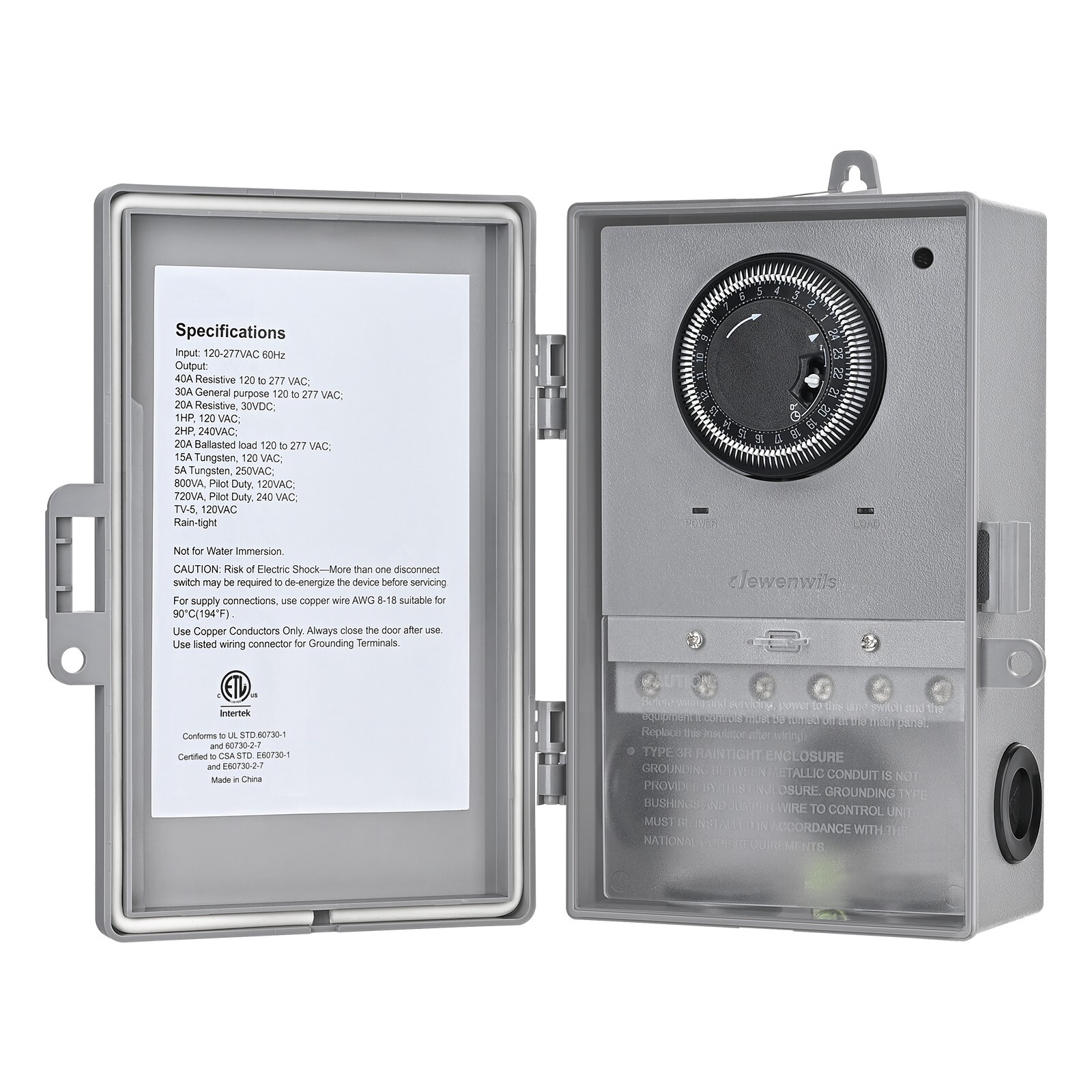 DEWENWILS Pool Pump Timer Box Outdoor, 24-Hour Programmable ON/Off Timer Switch